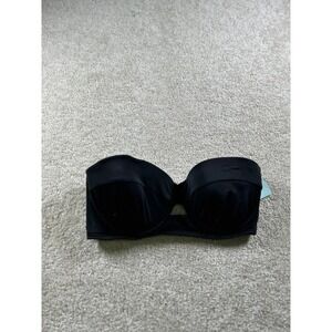 SunDazed Women's Black Strapless Swimwear Bra Size 32D Nylon Spandex